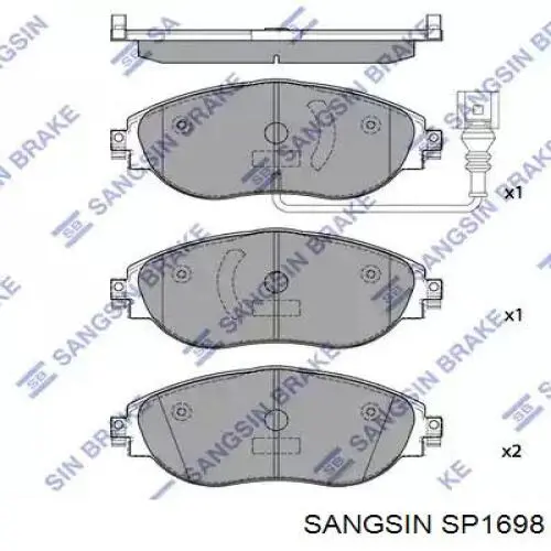 SP1698 Sangsin sapatas do freio dianteiras de disco