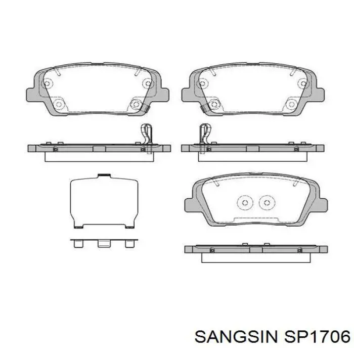 SP1706 Sangsin задние тормозные колодки