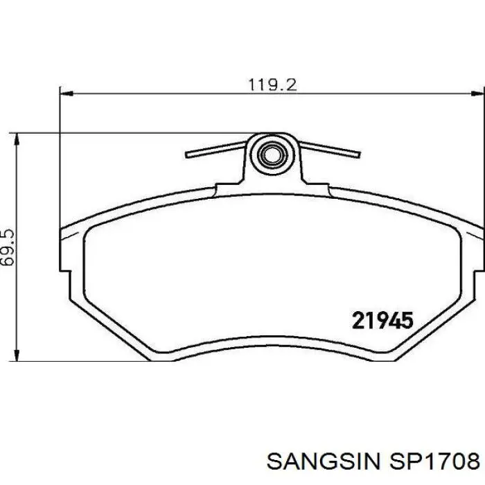 SP1708 Sangsin Колодки передние
