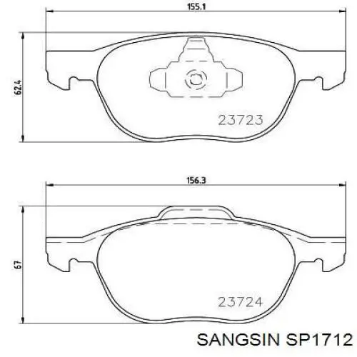 Купить SP1712 Sangsin Колодки тормозные
