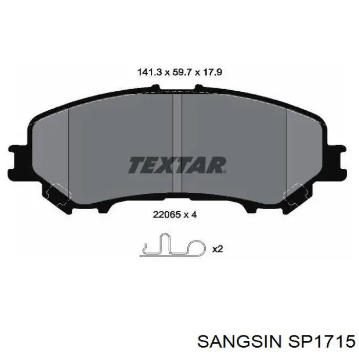 SP1715 Sangsin Колодки передние