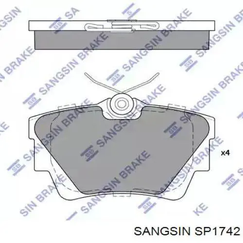 SP1742 Sangsin sapatas do freio traseiras de disco