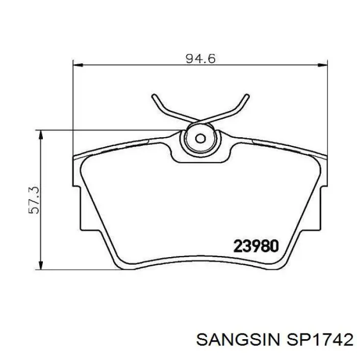 Колодки дисковые  Sangsin SP1742 цена, от 18.37 USD