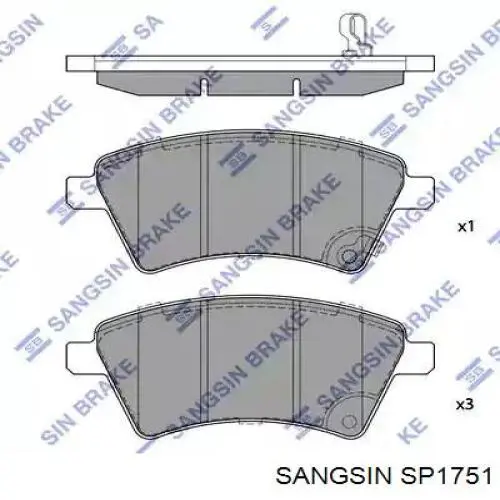 SP1751 Sangsin sapatas do freio dianteiras de disco