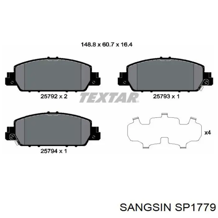 Колодки Sangsin SP1779 цена, от 29.28 USD