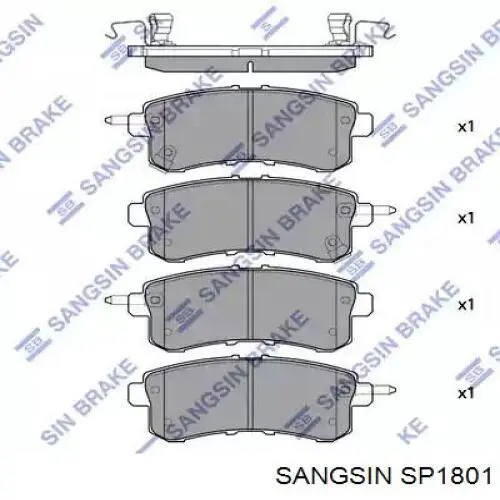 Задние тормозные колодки SP1801 Sangsin