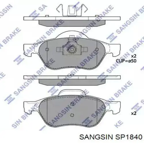 Передние тормозные колодки SP1840 Sangsin