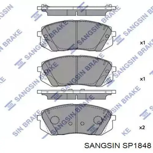 SP1848 Sangsin sapatas do freio dianteiras de disco