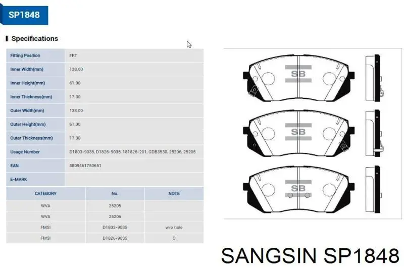 SP1848 Sangsin