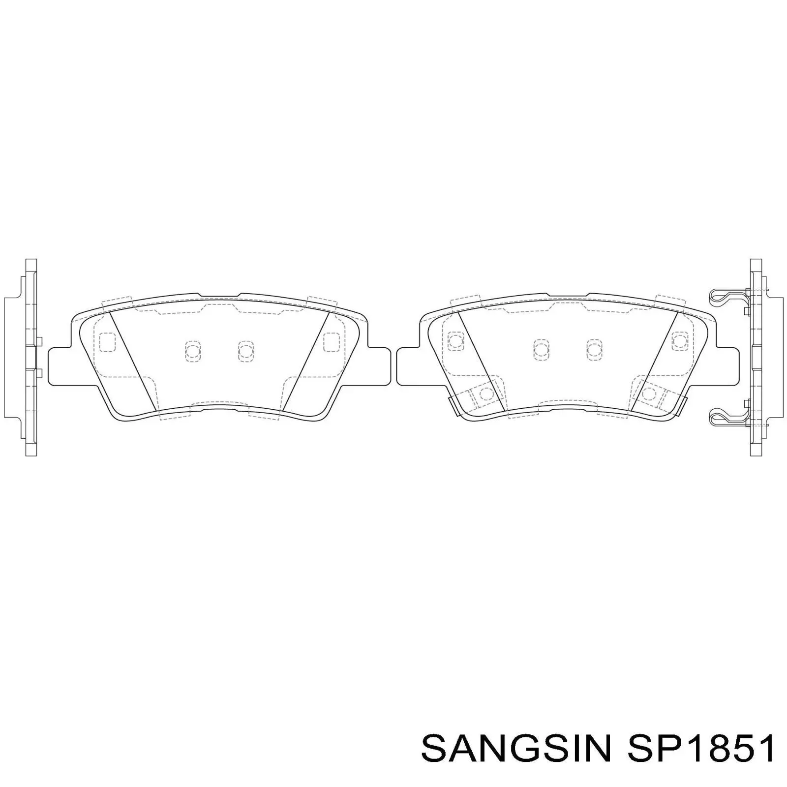 SP1851 Sangsin Колодки тормозные дисковые комплект