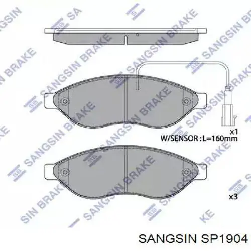 SP1904 Sangsin sapatas do freio dianteiras de disco