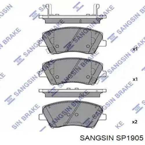 SP1905 Sangsin колодки тормозные передние дисковые
