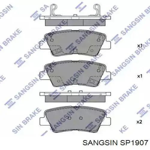 SP1907 Sangsin sapatas do freio traseiras de disco