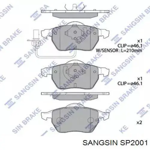 Купить SP2001 Sangsin Колодки тормозные