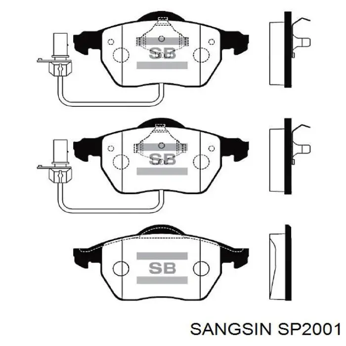 Передние тормозные колодки SP2001 Sangsin