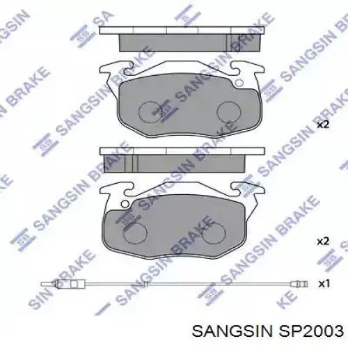 SP2003 Sangsin передние тормозные колодки