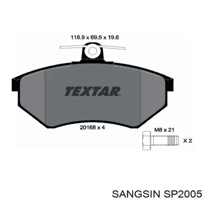 Колодки Sangsin SP2005 цена, от 19.42 USD