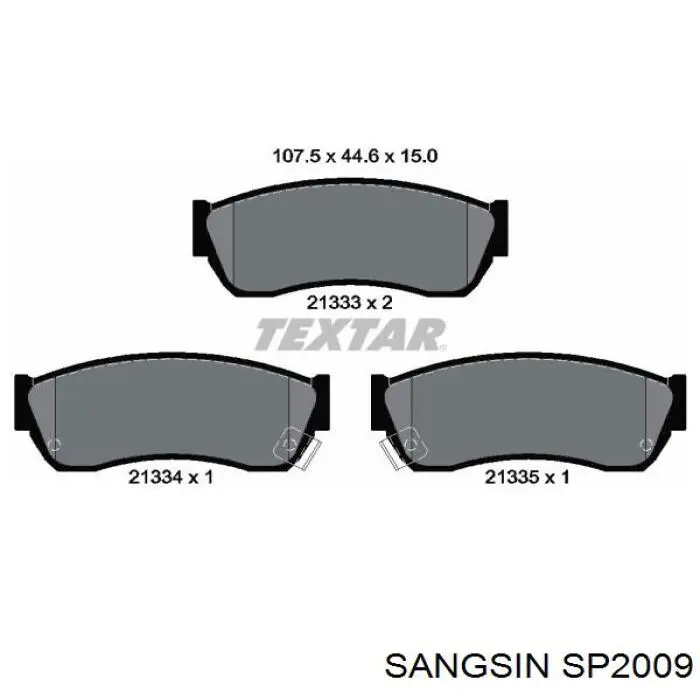 Передние тормозные колодки SP2009 Sangsin