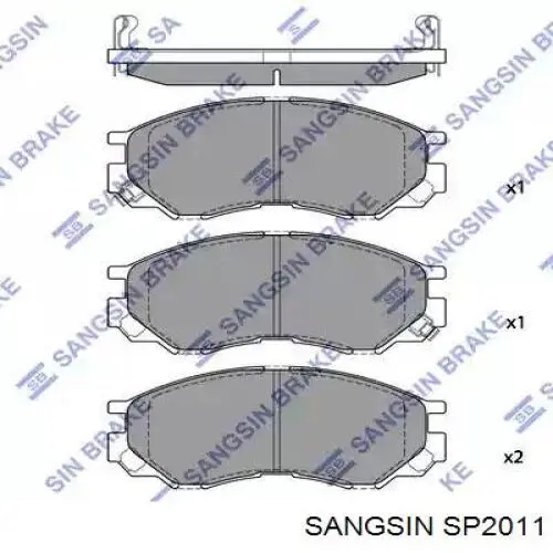 SP2011 Sangsin колодки тормозные передние дисковые