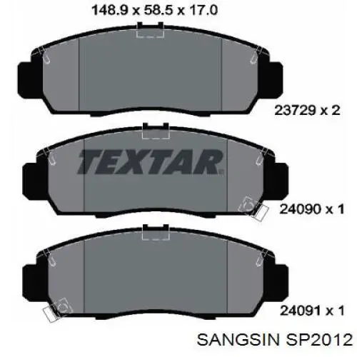 Колодки Sangsin SP2012 цена, от 24.01 USD