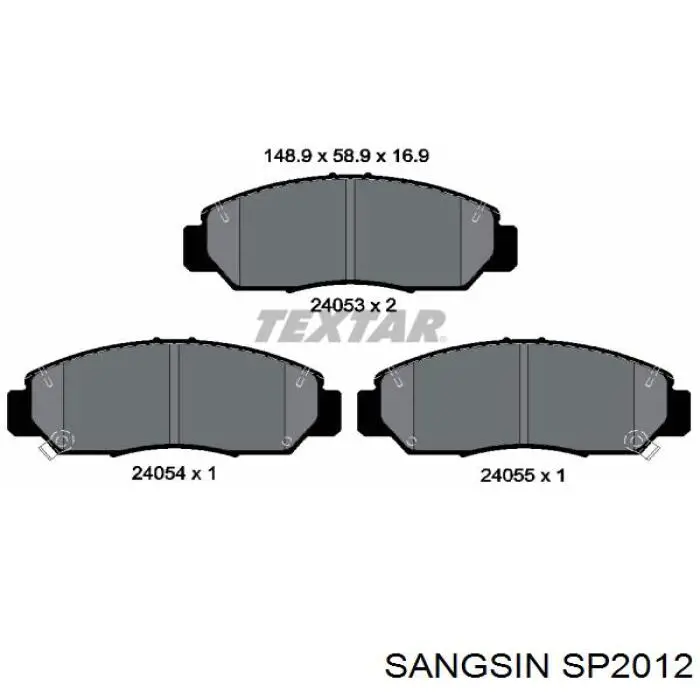 Колодки гальмівні передні, дискові SP2012 Sangsin