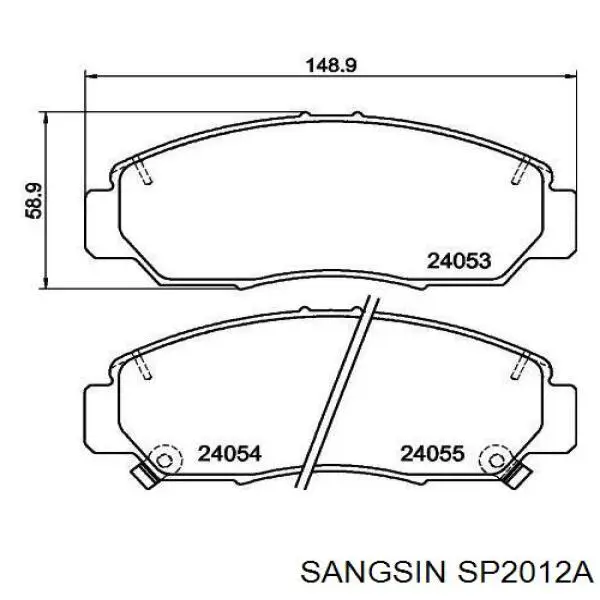 Передние тормозные колодки SP2012A Sangsin