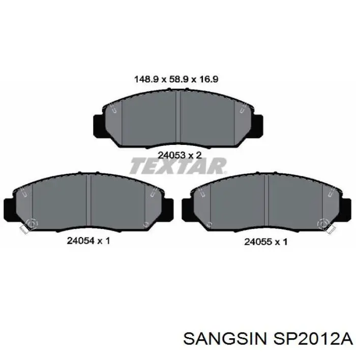 Колодки гальмівні дискові комплект SP2012A Sangsin