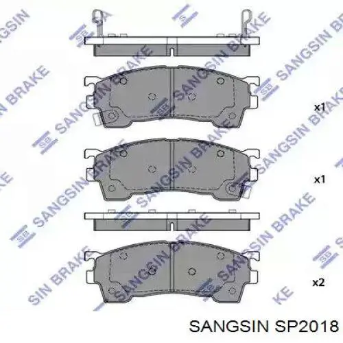 Передние тормозные колодки SP2018 Sangsin