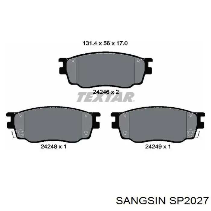 Передние тормозные колодки SP2027 Sangsin