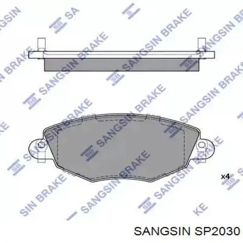 Передние тормозные колодки SP2030 Sangsin