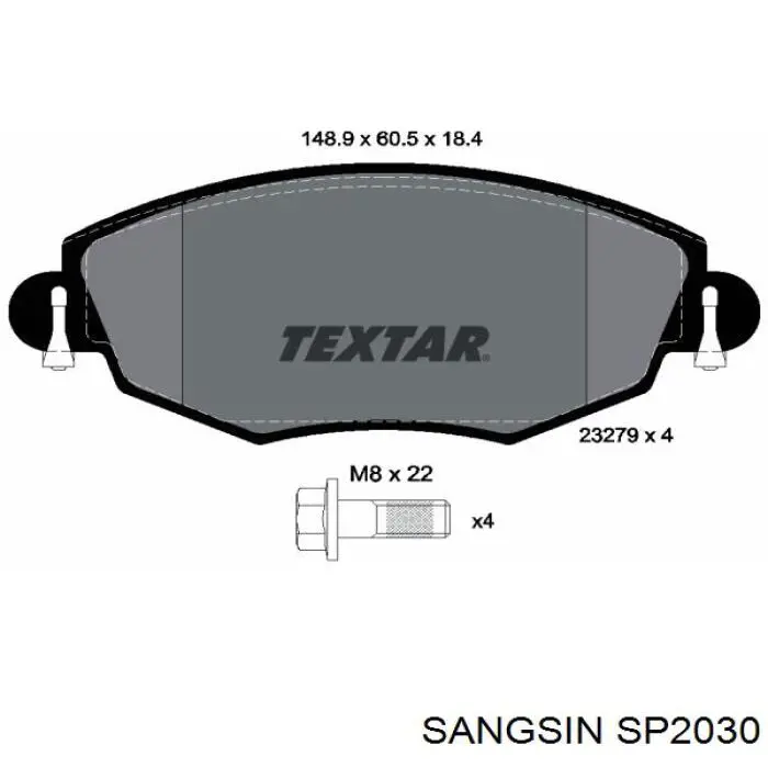 SP2030 Sangsin Колодки передние