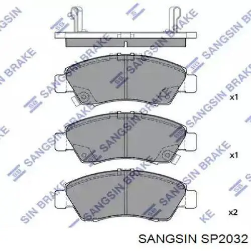 SP2032 Sangsin передние тормозные колодки
