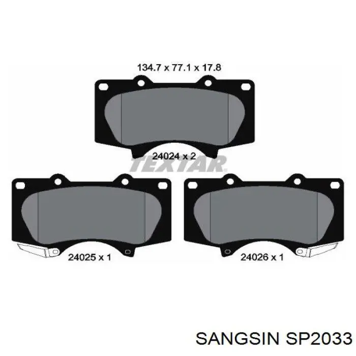 Колодки Sangsin SP2033 цена, от 30.10 USD