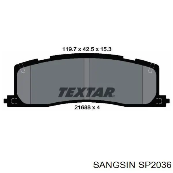 Задние тормозные колодки SP2036 Sangsin