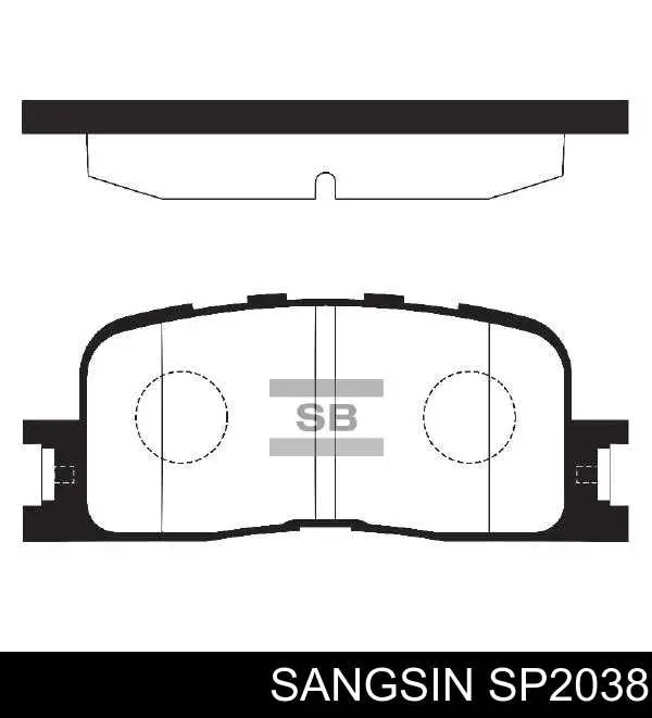 SP2038 Sangsin задние тормозные колодки