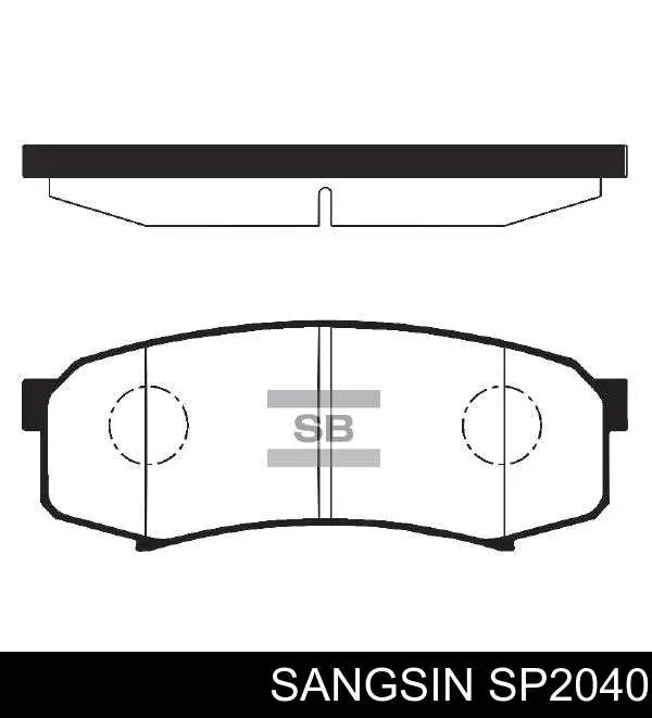 SP2040 Sangsin Колодки тормозные дисковые комплект