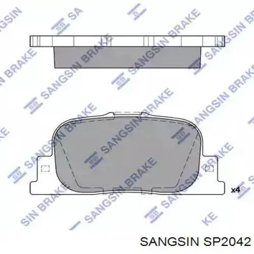 SP2042 Sangsin колодки тормозные задние дисковые