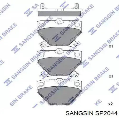 Задние тормозные колодки SP2044 Sangsin