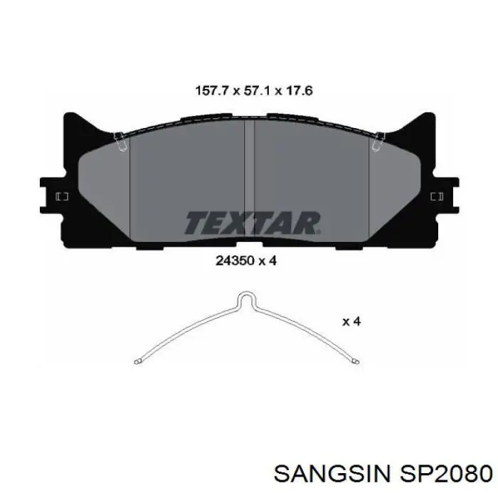Купить SP2080 Sangsin Колодки тормозные