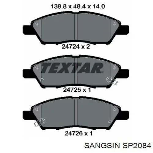 Купить SP2084 Sangsin Колодки тормозные