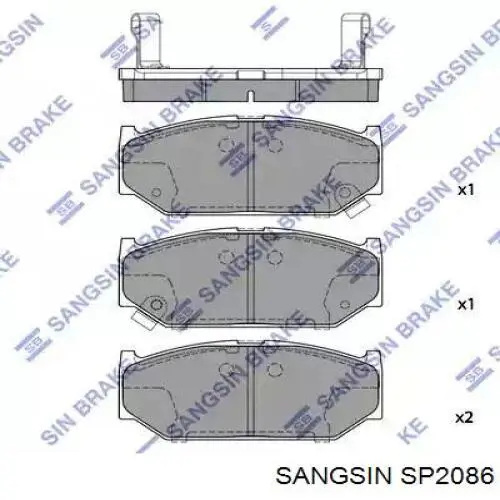 SP2086 Sangsin колодки тормозные передние дисковые