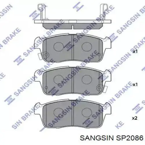 Pastillas de freno delanteras SP2086 Sangsin