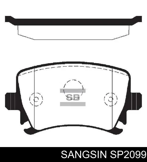 SP2099 Sangsin Колодки тормозные дисковые комплект