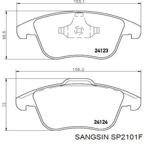 Купить SP2101F Sangsin Колодки тормозные