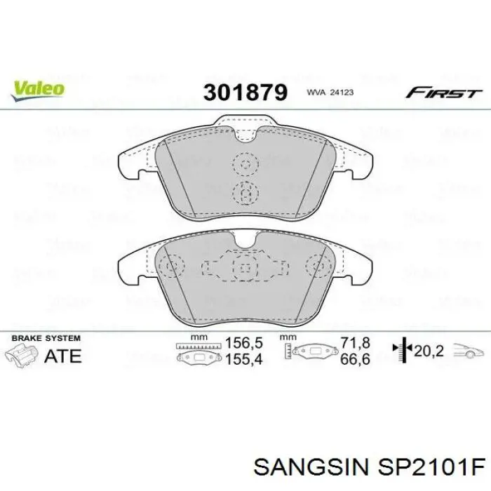 SP2101F Sangsin Колодки передние