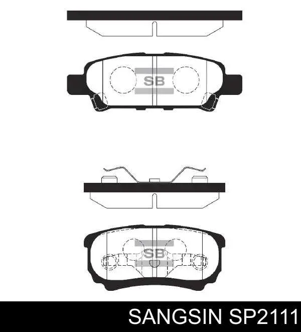 Колодки тормозные задние дисковые Sangsin SP2111