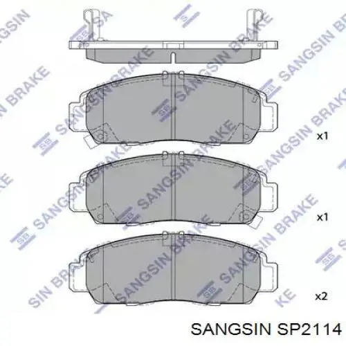 Колодки гальмівні дискові комплект SP2114 Sangsin