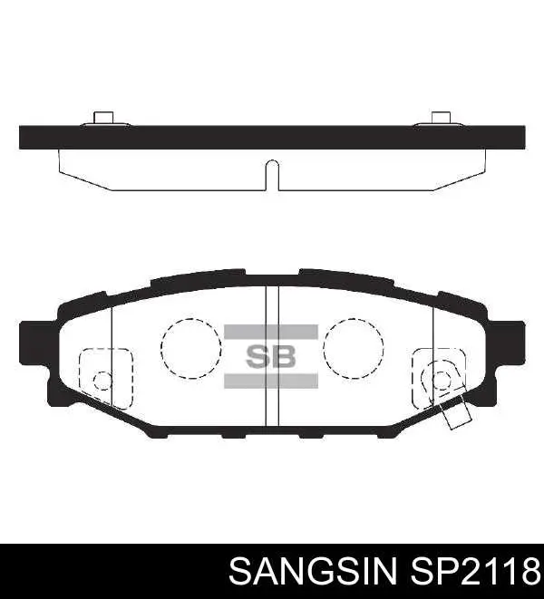 Колодки тормозные задние дисковые Sangsin SP2118