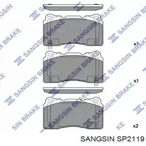 SP2119 Sangsin колодки тормозные передние дисковые