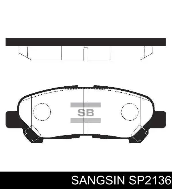 SP2136 Sangsin Колодки тормозные дисковые комплект